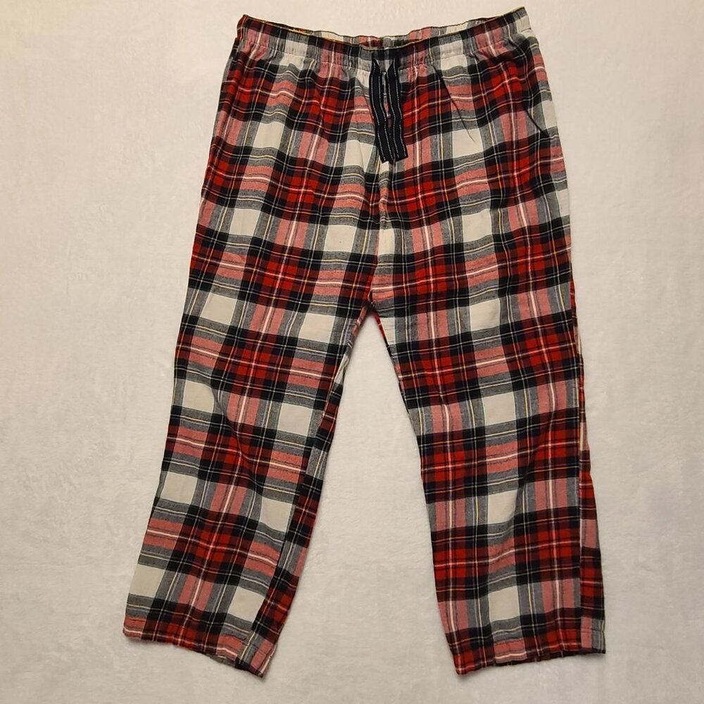 Old Navy Mens Red Plaid Flannel Pajama Pants XL Elastic Waist - Picture 8 of 11